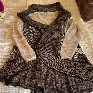 Sioni Black and Cream Cowl Neck Sweater